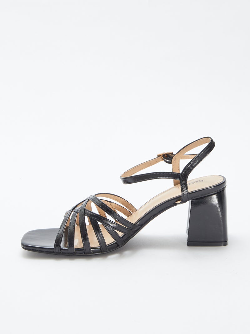 Sandalen met hak ZWART - Kiabi