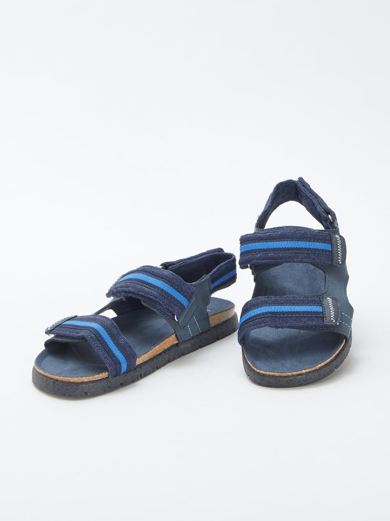 Sandalen met klittenband BLAUW - Kiabi