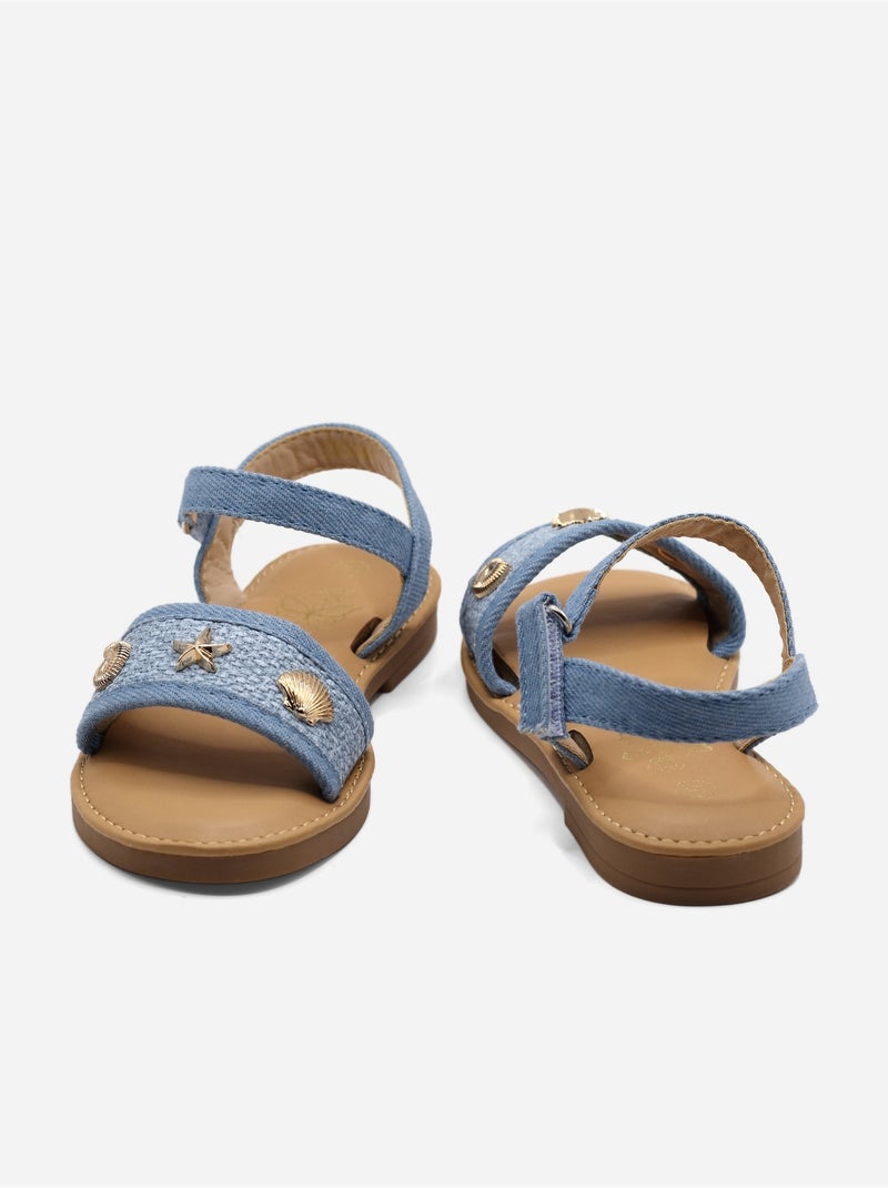 Sandalen met klittenband Blauw - Kiabi