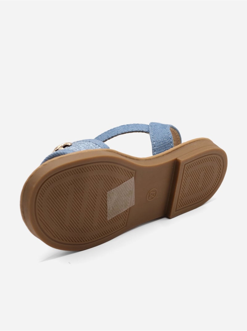 Sandalen met klittenband Blauw - Kiabi