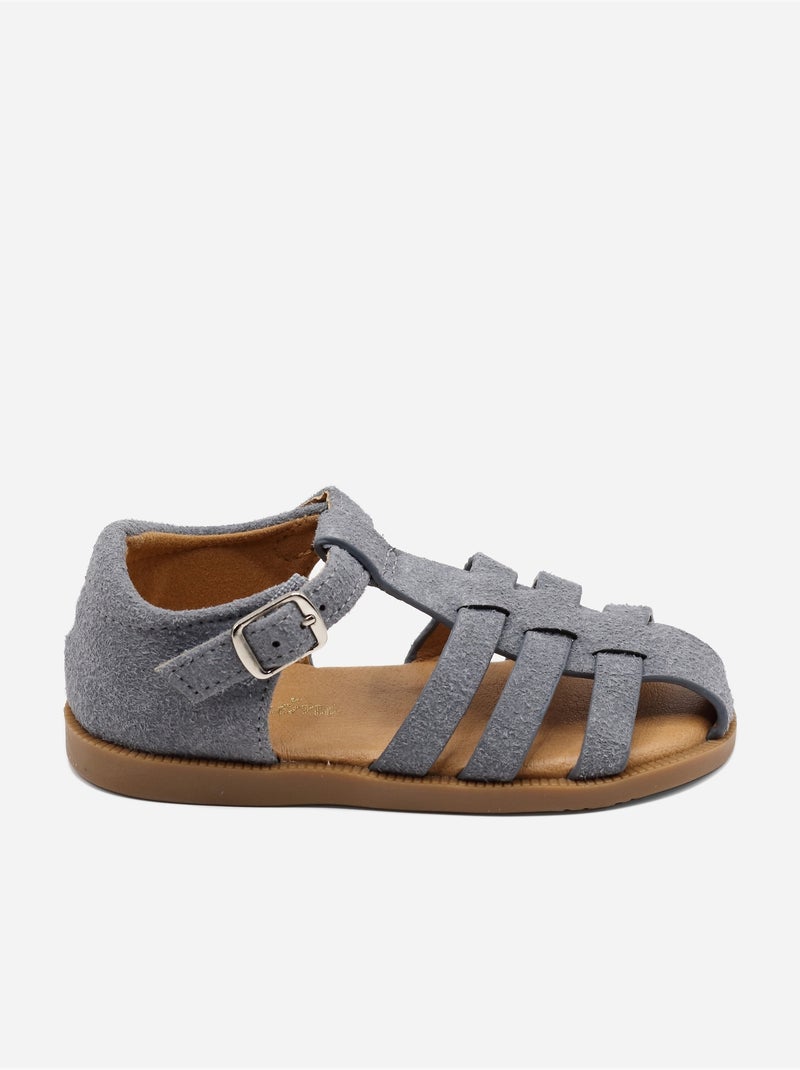 Sandalen met klittenband Blauw - Kiabi