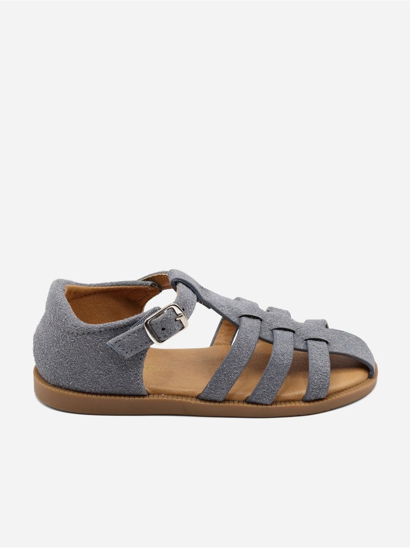 Sandalen met klittenband Blauw - Kiabi