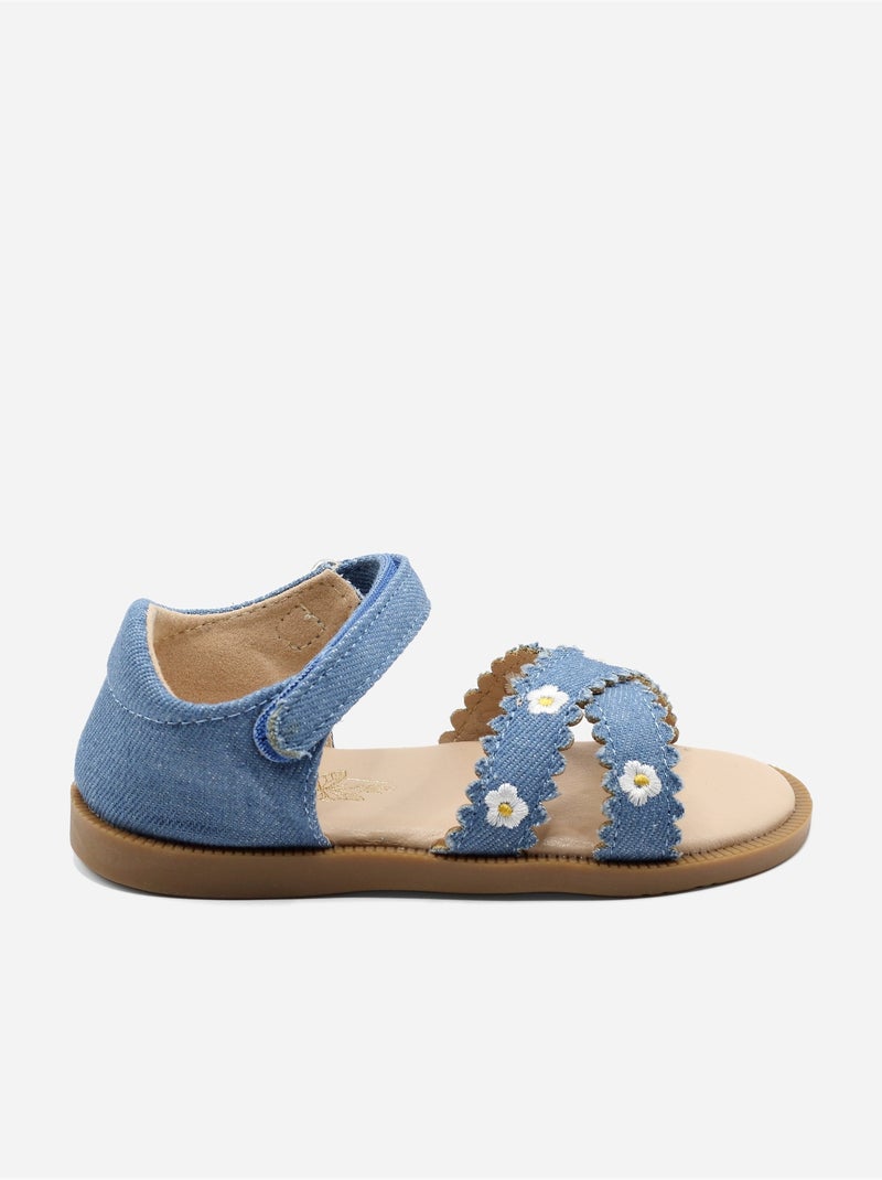 Sandalen met klittenband Blauw - Kiabi