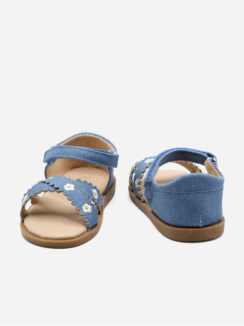 Sandalen met klittenband Blauw - Kiabi