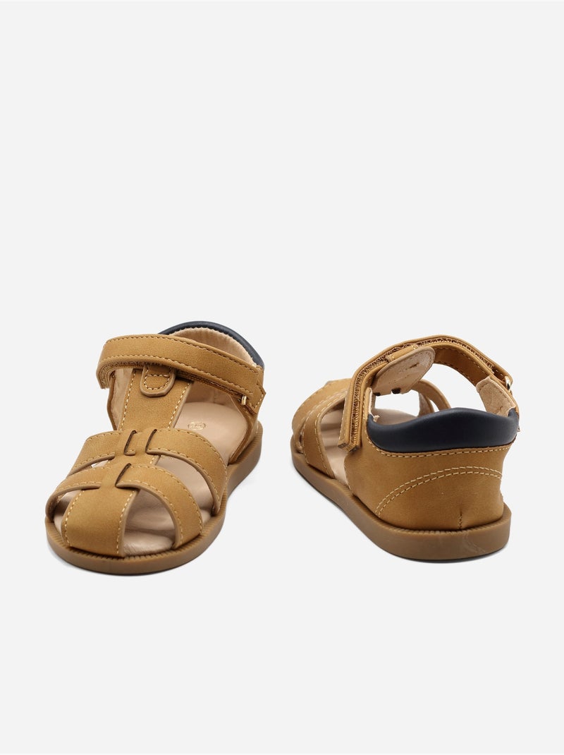 Sandalen met klittenband Camel - Kiabi