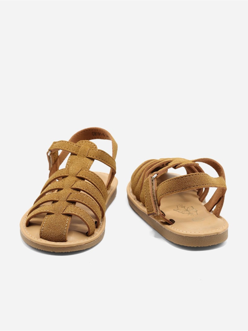 Sandalen met klittenband Camel - Kiabi