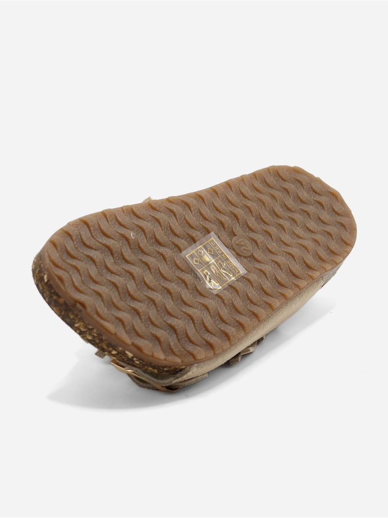 Sandalen met klittenband Crème - Kiabi