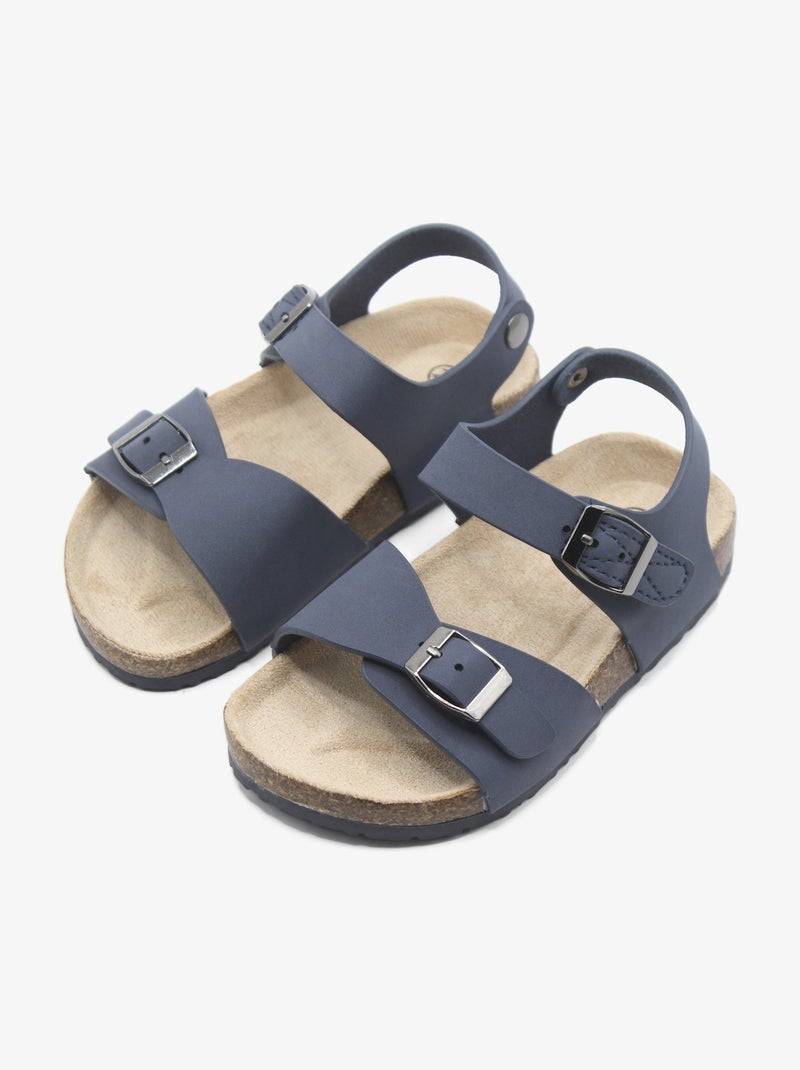 Sandalen met klittenband Donkerblauw - Kiabi