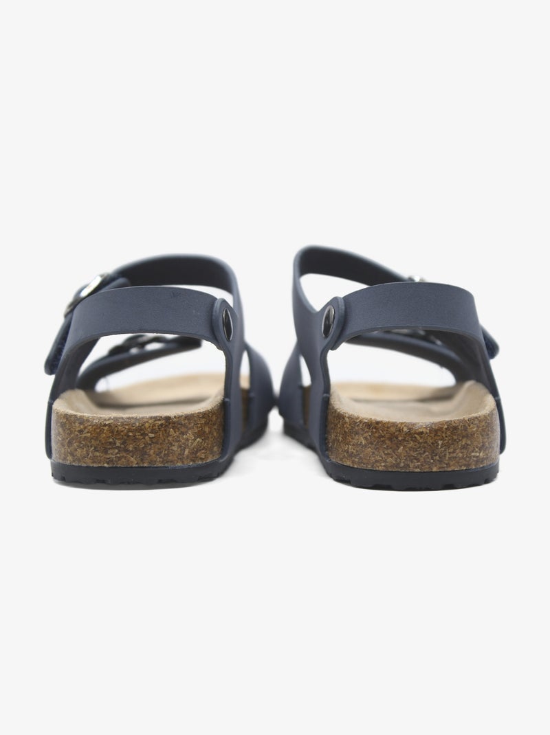Sandalen met klittenband Donkerblauw - Kiabi