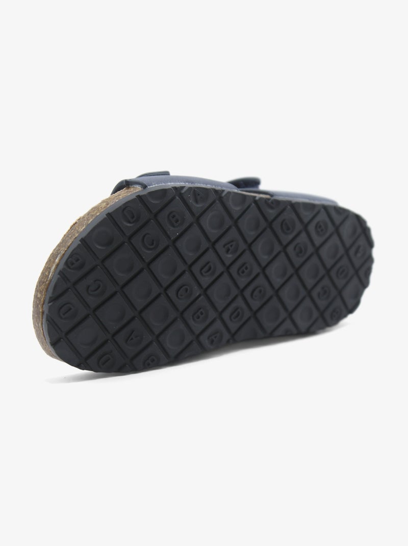 Sandalen met klittenband Donkerblauw - Kiabi