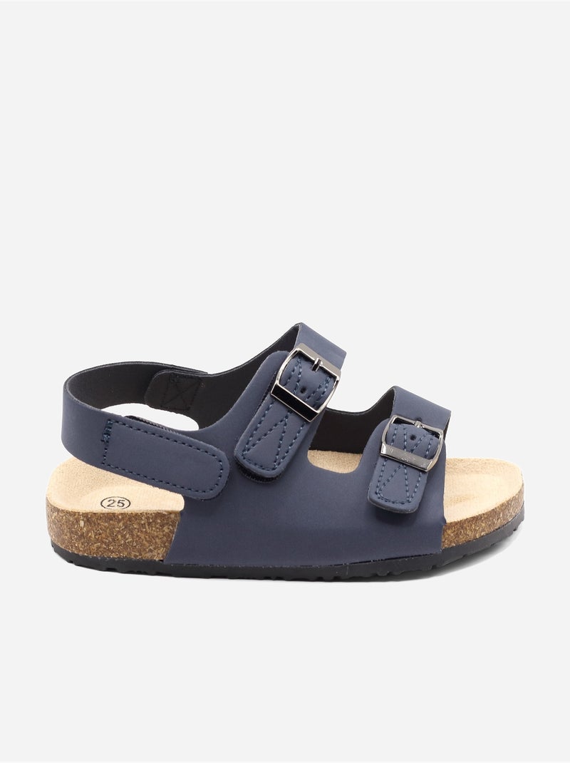 Sandalen met klittenband Donkerblauw - Kiabi
