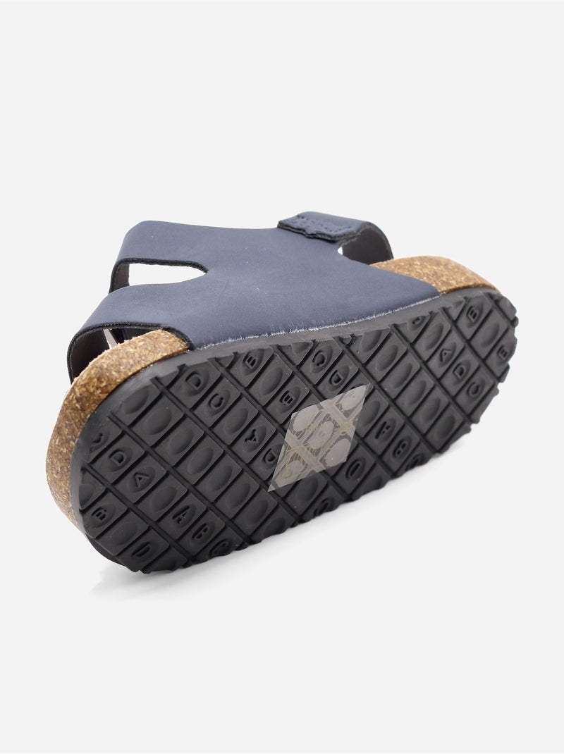 Sandalen met klittenband Donkerblauw - Kiabi