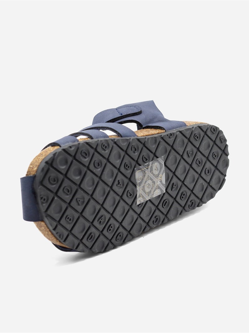 Sandalen met klittenband Donkerblauw - Kiabi