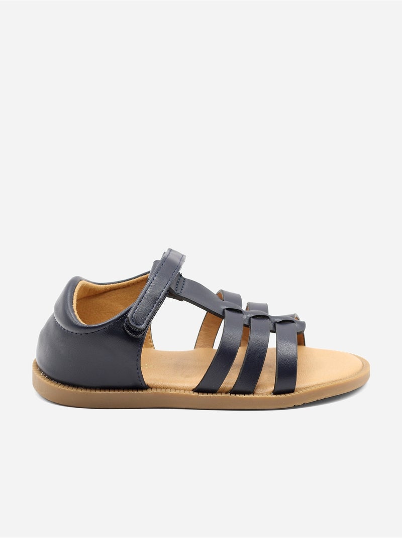 Sandalen met klittenband Donkerblauw - Kiabi