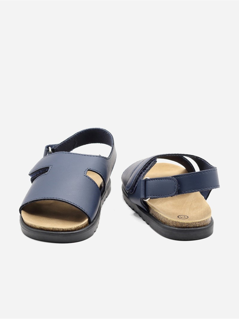Sandalen met klittenband Donkerblauw - Kiabi