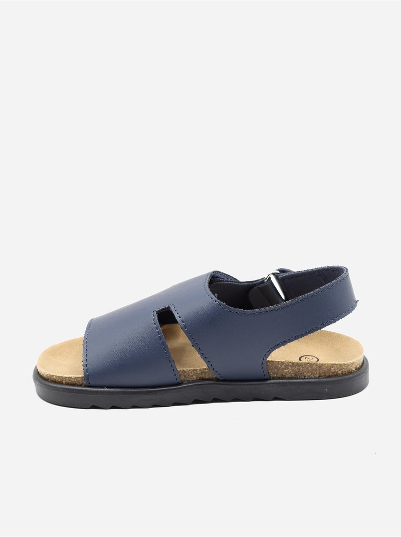 Sandalen met klittenband Donkerblauw - Kiabi