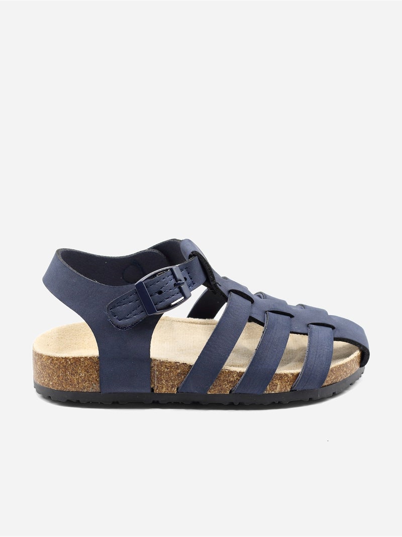 Sandalen met klittenband Donkerblauw - Kiabi