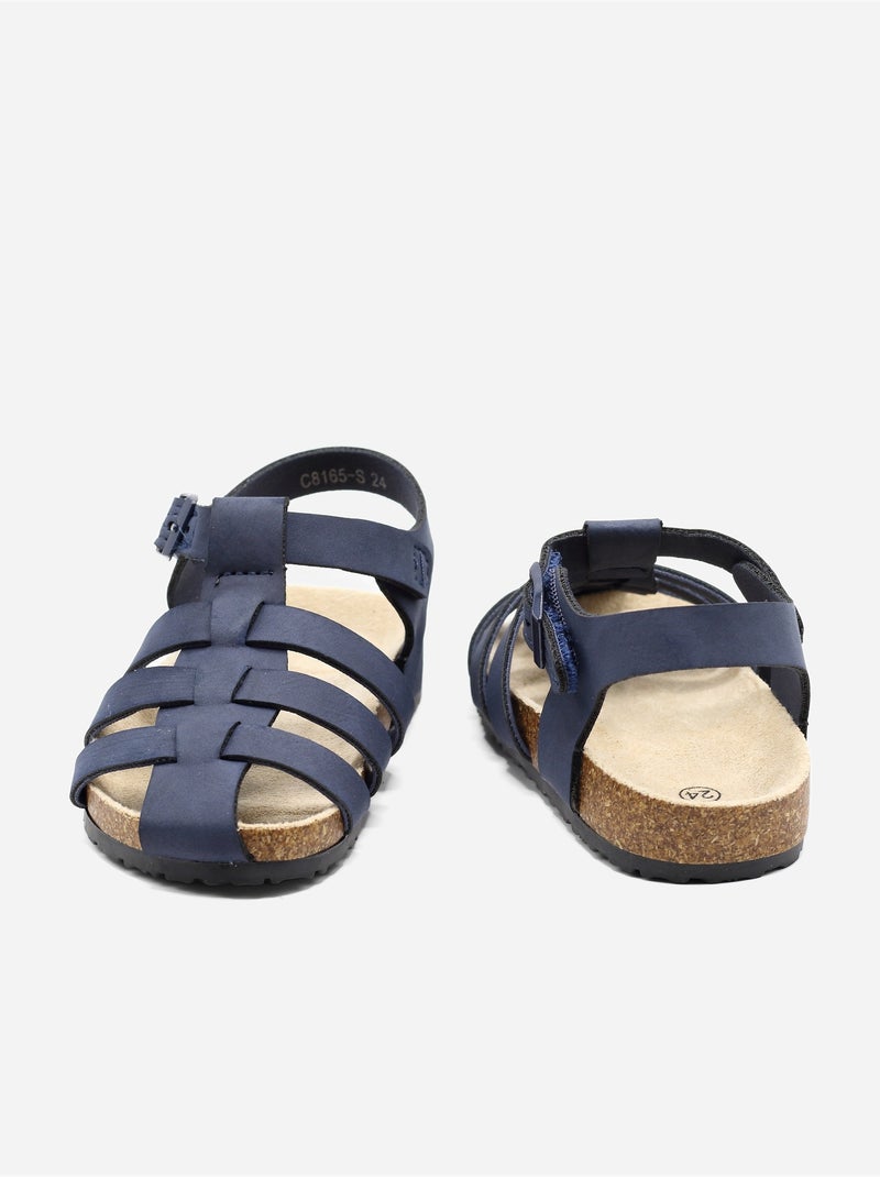 Sandalen met klittenband Donkerblauw - Kiabi
