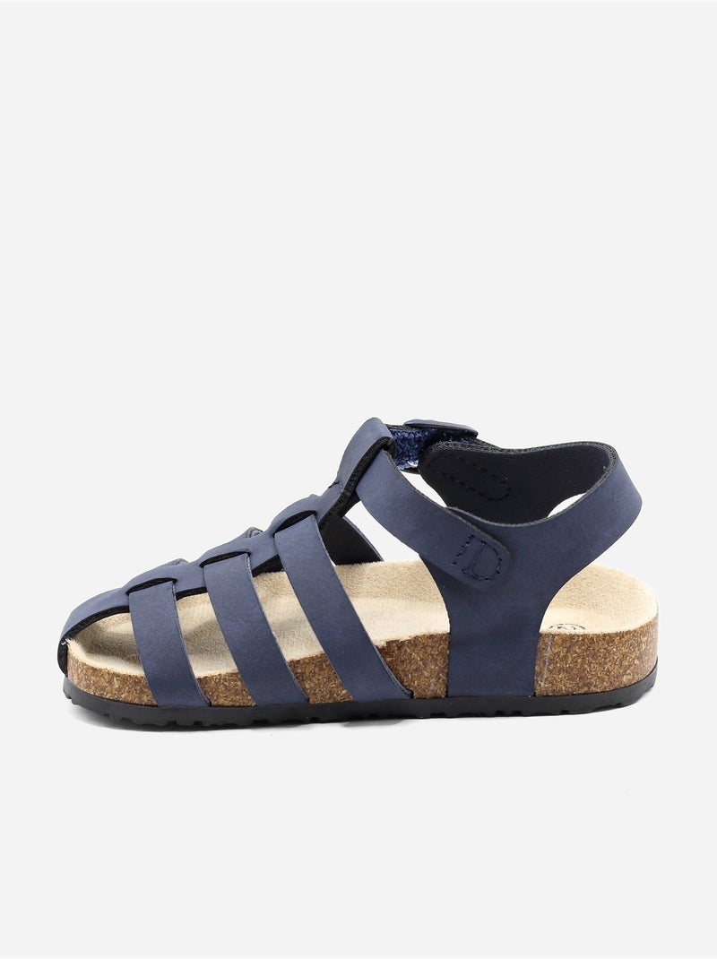 Sandalen met klittenband Donkerblauw - Kiabi