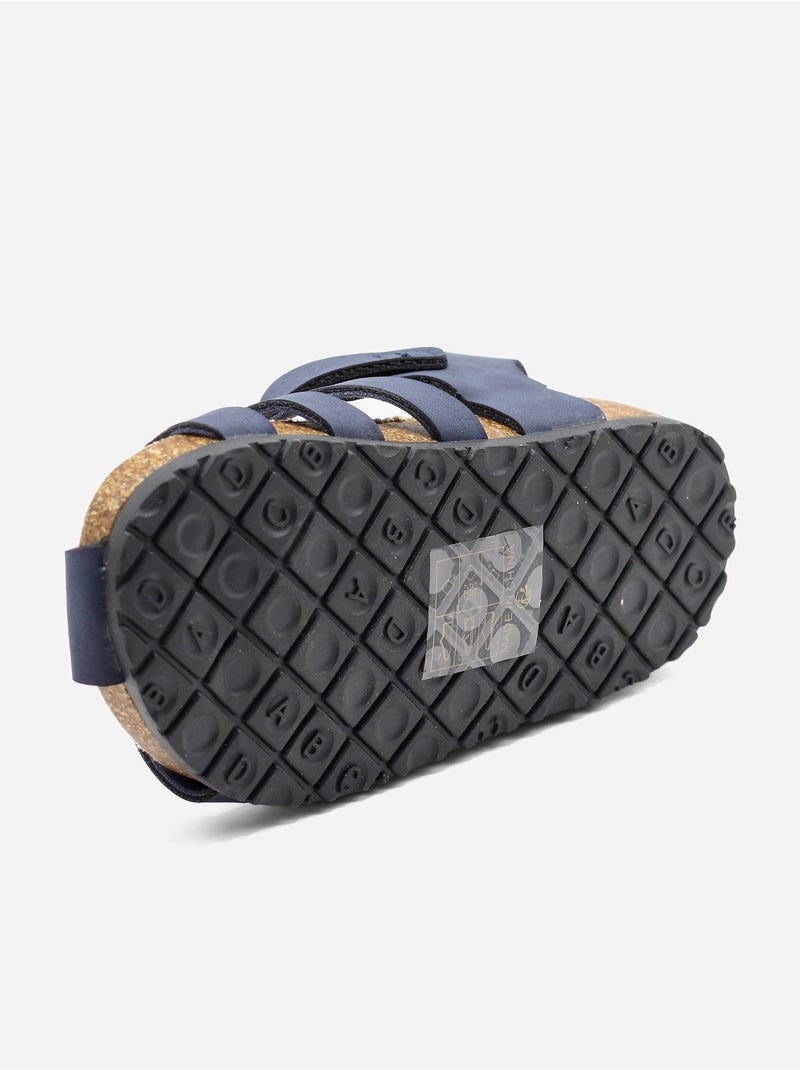 Sandalen met klittenband Donkerblauw - Kiabi