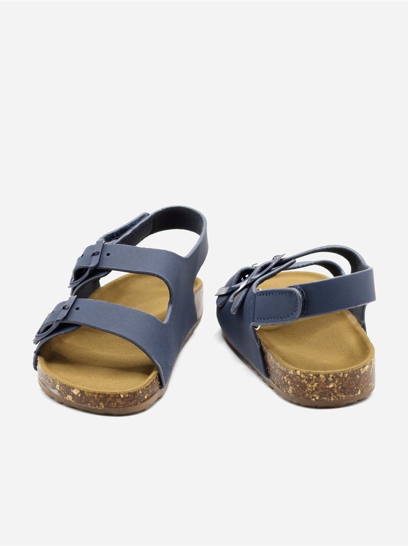 Sandalen met klittenband Donkerblauw - Kiabi