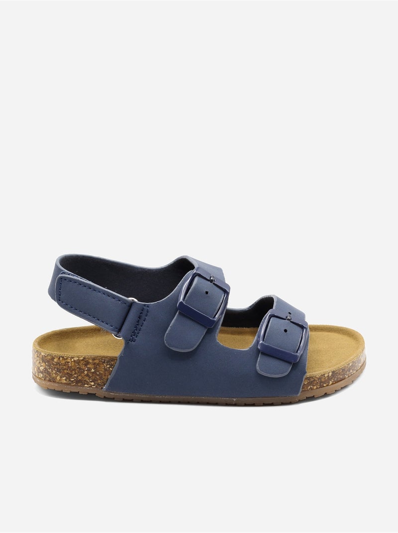 Sandalen met klittenband Donkerblauw - Kiabi
