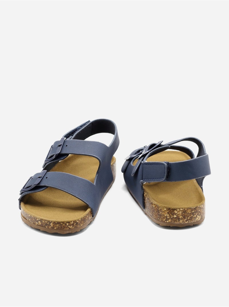 Sandalen met klittenband Donkerblauw - Kiabi