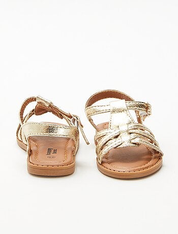 Sandalen met klittenband en gekruiste bandjes