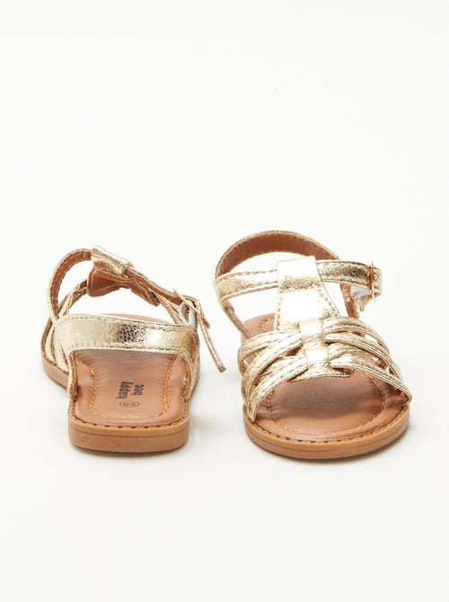 Sandalen met klittenband en gekruiste bandjes - Kiabi