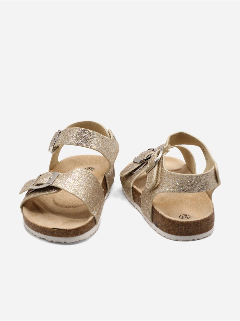 Sandalen met klittenband Goud/Goudkleurig - Kiabi