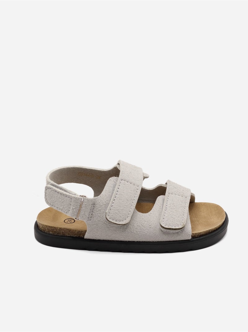 Sandalen met klittenband Grijs - Kiabi