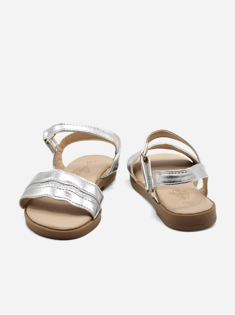 Sandalen met klittenband Grijs - Kiabi