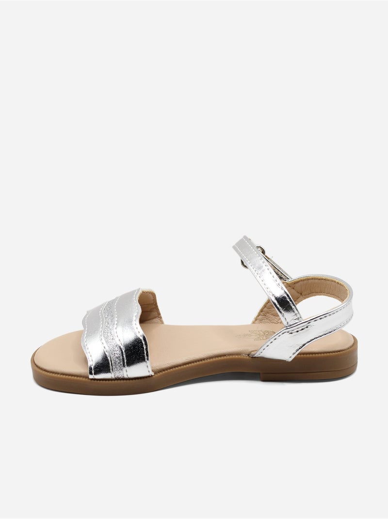 Sandalen met klittenband Grijs - Kiabi