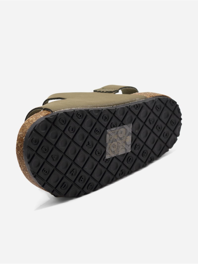 Sandalen met klittenband Kaki - Kiabi