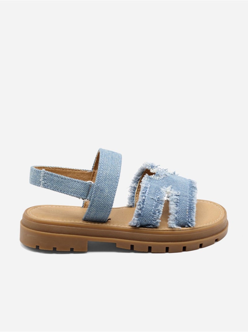 Sandalen met klittenband Lichtblauw - Kiabi