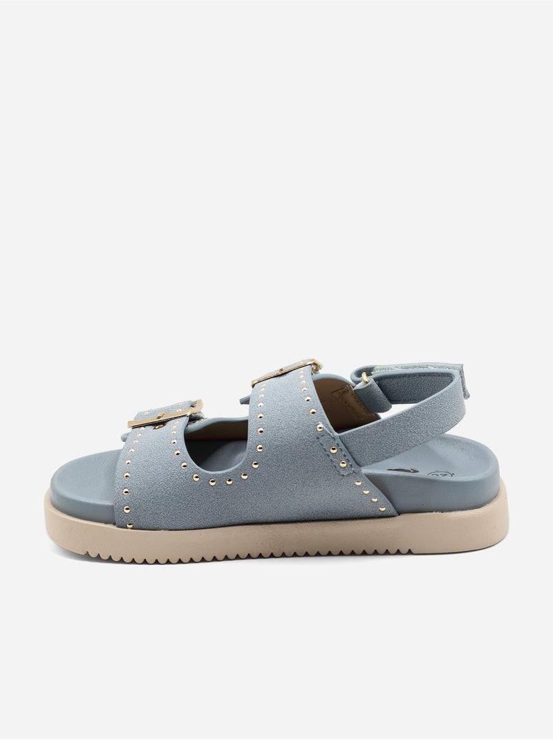 Sandalen met klittenband Lichtblauw - Kiabi