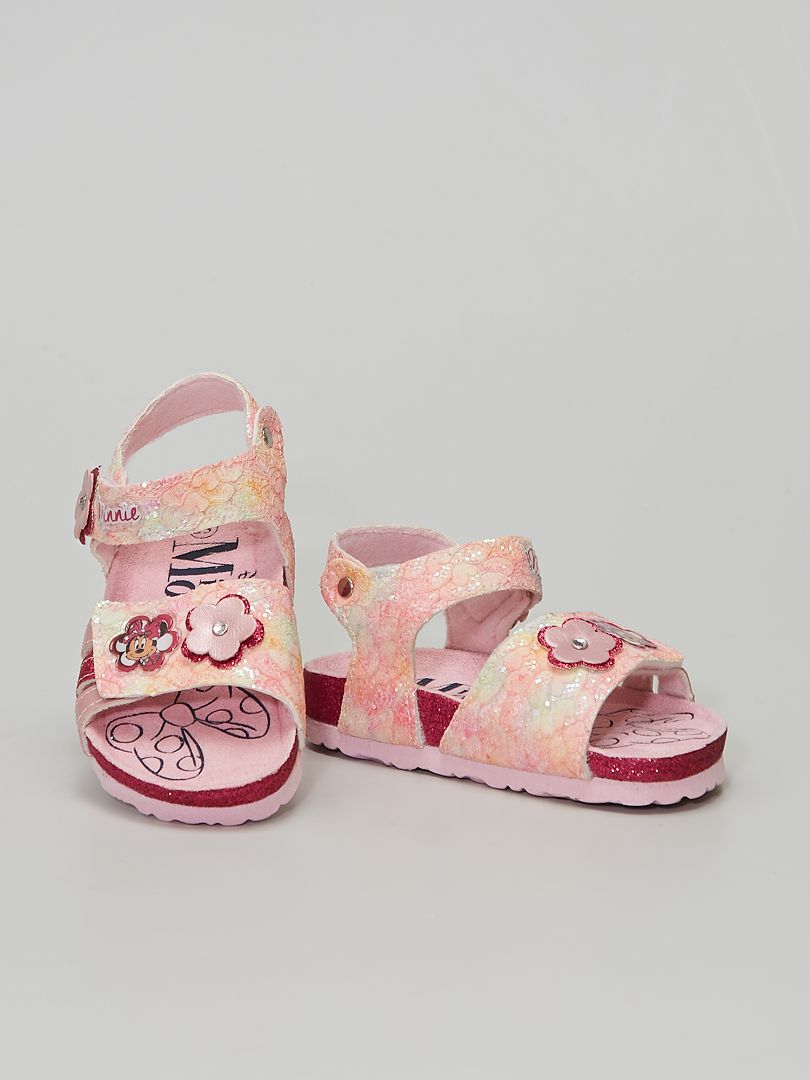 Sandalen met klittenband 'Minnie' roze - Kiabi