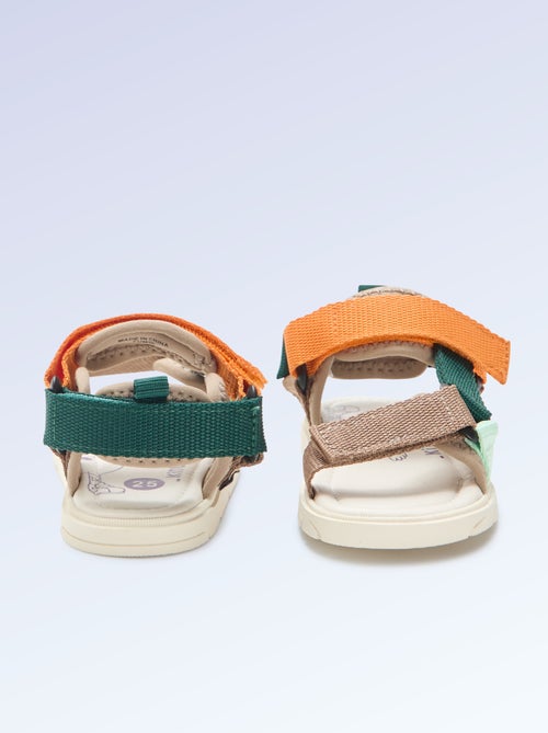 Sandalen met klittenband motriciteit 4 'lopen' - Kitchoun - Kiabi