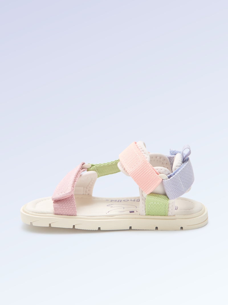 Sandalen met klittenband motriciteit 4 'lopen' - Kitchoun Rose - Kiabi