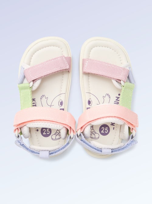 Sandalen met klittenband motriciteit 4 'lopen' - Kitchoun - Kiabi