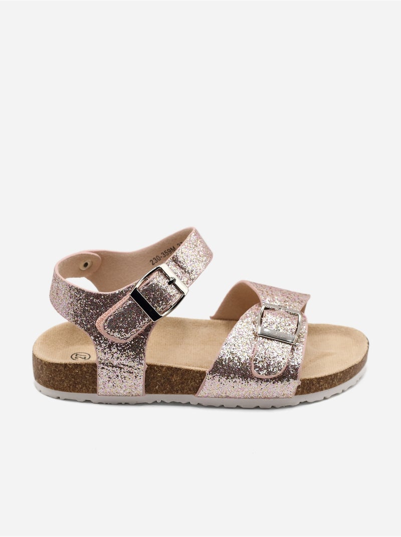 Sandalen met klittenband Roze - Kiabi