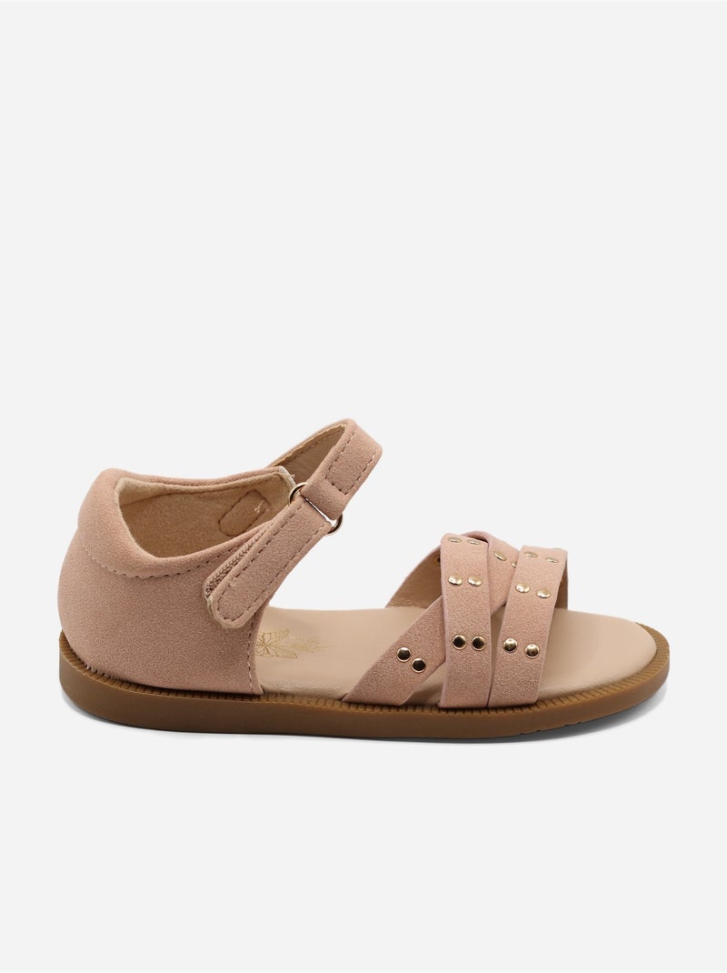 Sandalen met klittenband Roze - Kiabi