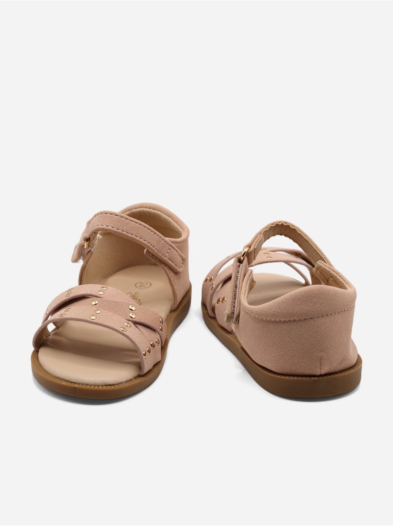 Sandalen met klittenband Roze - Kiabi