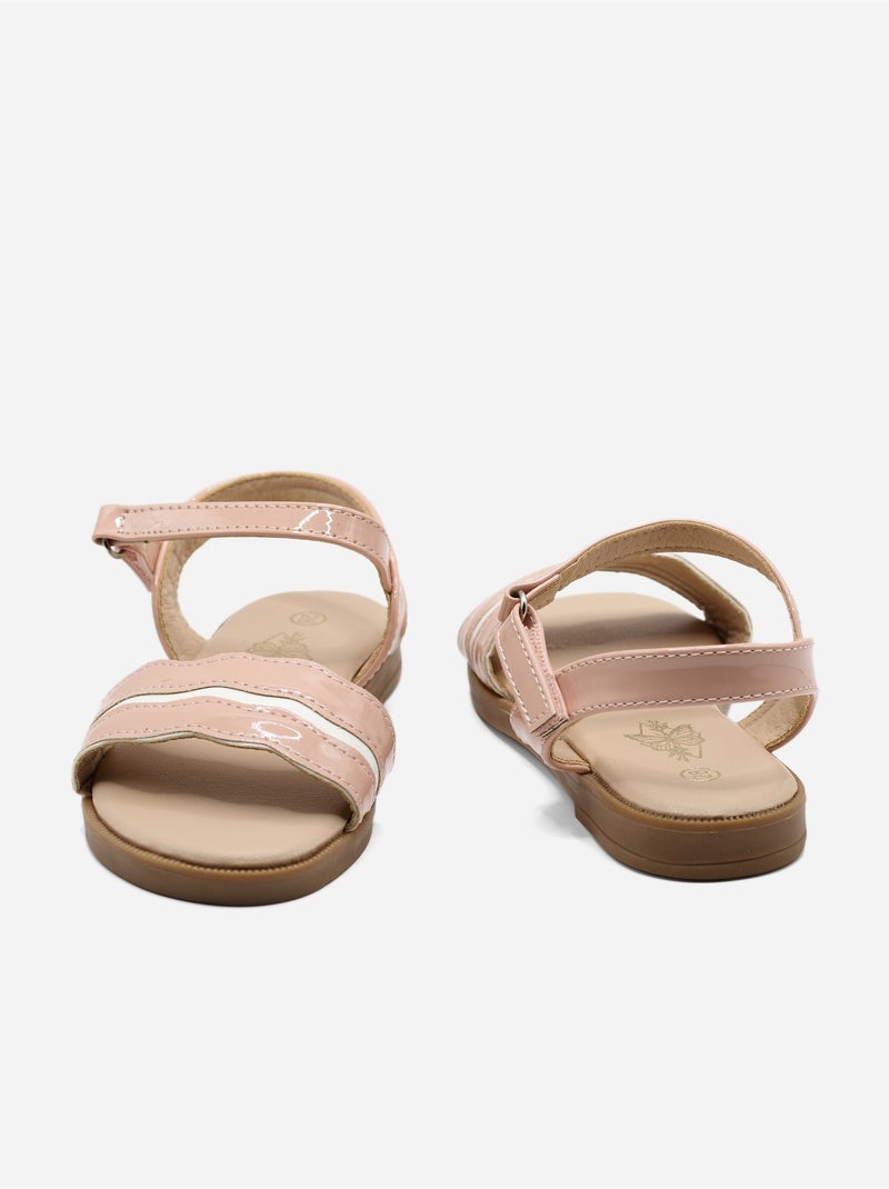 Sandalen met klittenband Roze - Kiabi
