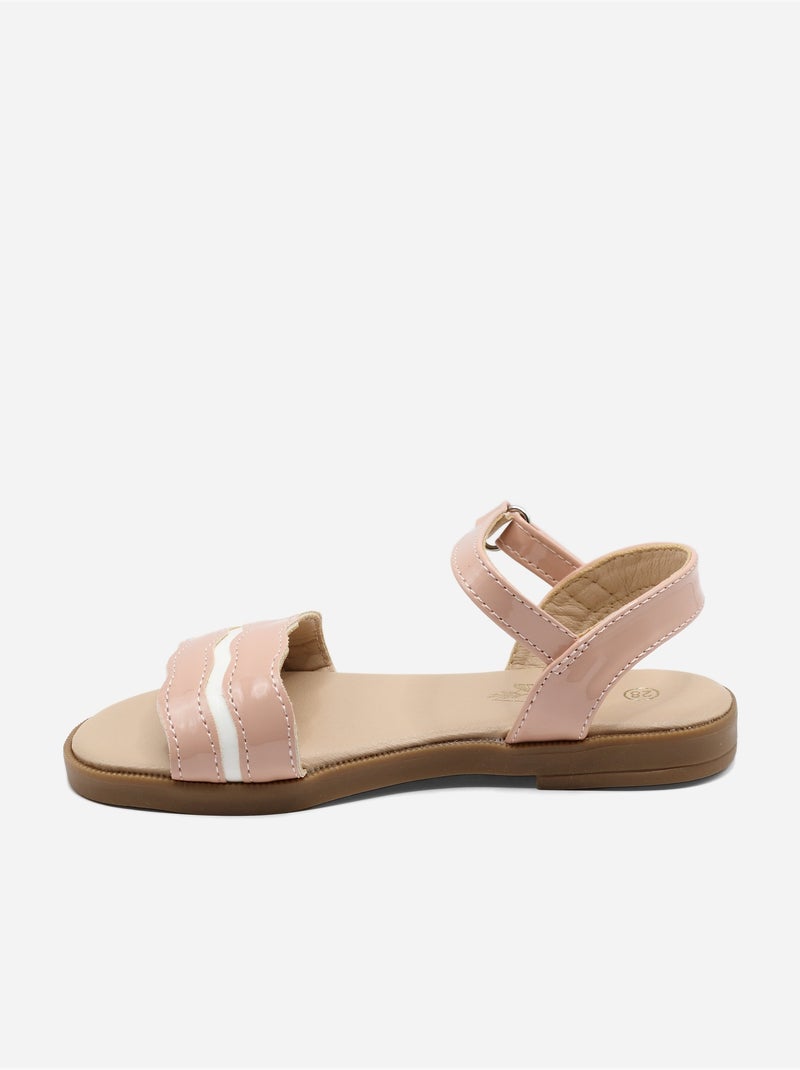 Sandalen met klittenband Roze - Kiabi