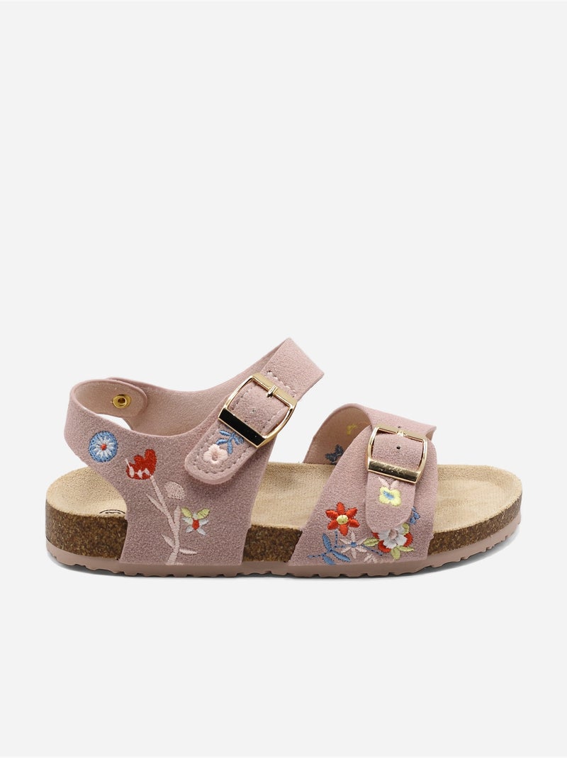 Sandalen met klittenband Roze - Kiabi