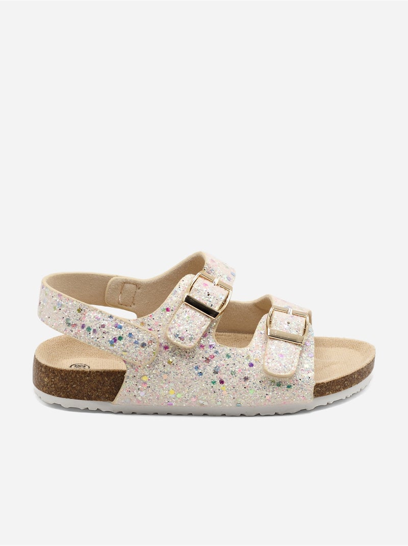 Sandalen met klittenband Roze - Kiabi