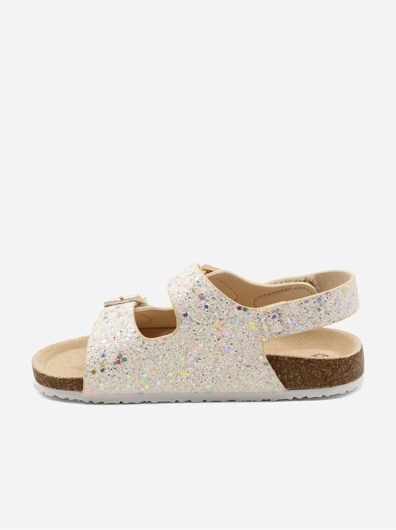 Sandalen met klittenband Roze - Kiabi
