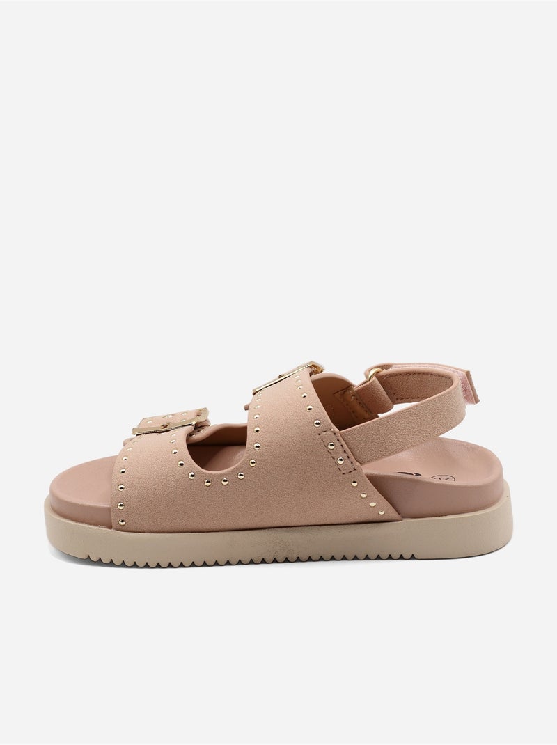 Sandalen met klittenband Roze - Kiabi