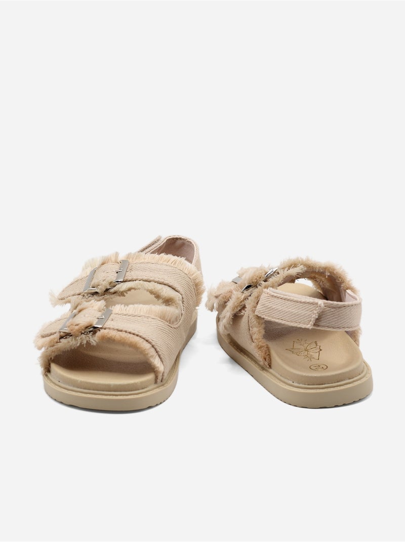 Sandalen met klittenband Roze - Kiabi